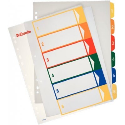 Rozlišovač plastový Esselte A4 MAXI, 1-6, barevný – Zboží Živě