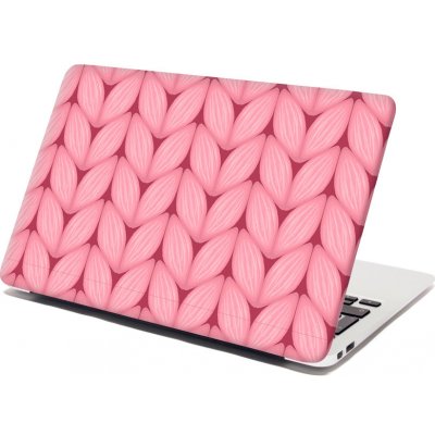 Sablio Samolepka na notebook Růžové pletení z vlny - 29x20 cm