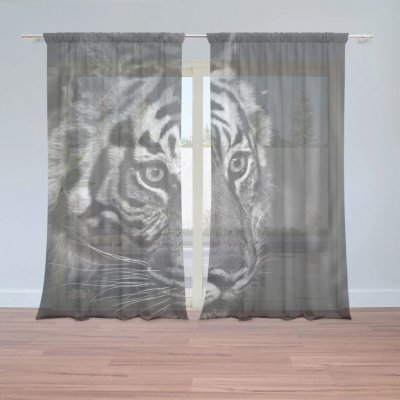 Sablio Záclony Černobílý tygr: 2ks 150x250cm – Hledejceny.cz