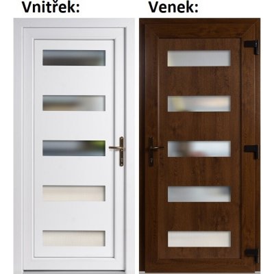 Soft Vchodové dveře 6300 Zlatý dub / Bílá 88 x 198 cm pravé otevírání VEN – Hledejceny.cz