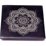 Mani Bhadra Vykuřovací podložka a stojánek na vonné tyčinky Mandala černý kámen 10 x 10 x 1,2 cm – Zboží Dáma