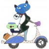 Brož Biju brož kočička na skútru modrá 9001670-3