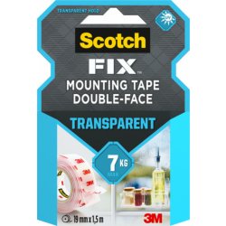 Scotch Oboustranná lepicí páska transparentní do interiéru 19 mm x 1,5 m