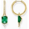 Náušnice Thomas Sabo náušnice Green and white stones gold CR672-971-6