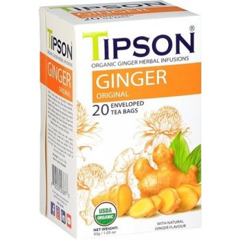 Tipson BIO Ginger Original bylinný čaj Zázvor Heřmánek Máta 20 x 1,5 g