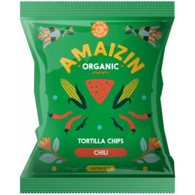 Amaizin Bio bezlepkové kukuřičné chipsy s chilli 75 g