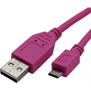 Goobay 43701 USB kabel USB 2.0 A M - micro B 5pin M, 1m, růžový