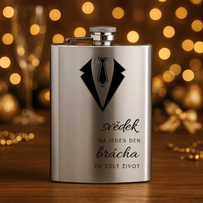 Placatka pro svědka smoking s kravatou stylový dárek pro kamaráda Stříbrná - brácha – Zboží Mobilmania