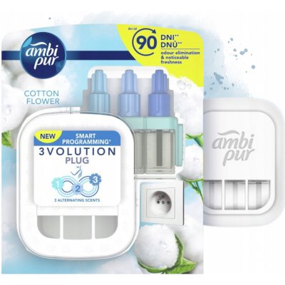Ambi Pur 3 Volution Cotton Flower elektrický osvěžovač náplň 3 x 20 ml – Sleviste.cz