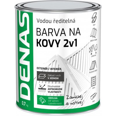 DENAS BARVA NA KOVY 2v1 antikorozní rychleschnoucí barva, 0566 plotová zelená, 700 g – Zbozi.Blesk.cz