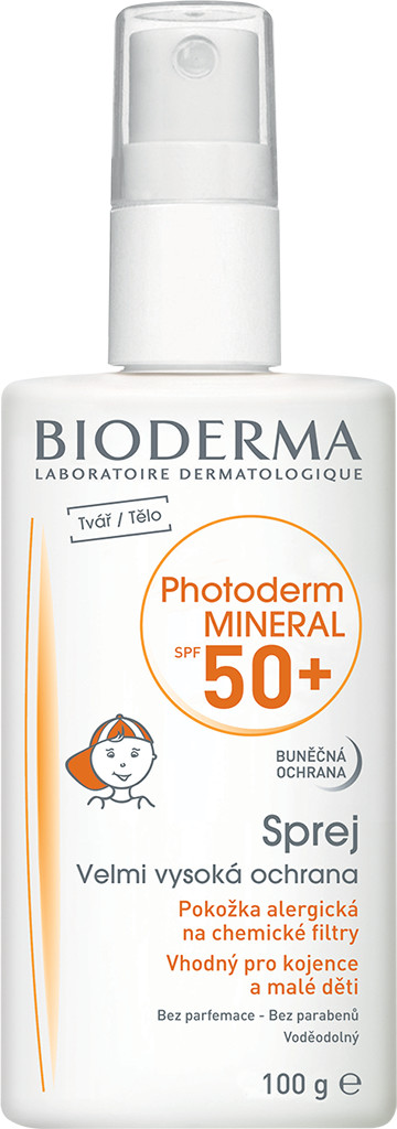 Recenze Bioderma Photoderm Mineral ochranný fluid spray SPF50+ 100 ml
