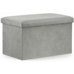 TEXTILOMANIE Skládací taburet FURELA VELVET XL 60 × 38 × 38 cm, šedý – Hledejceny.cz