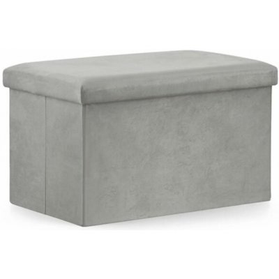 TEXTILOMANIE Skládací taburet FURELA VELVET XL 60 × 38 × 38 cm, šedý – Hledejceny.cz