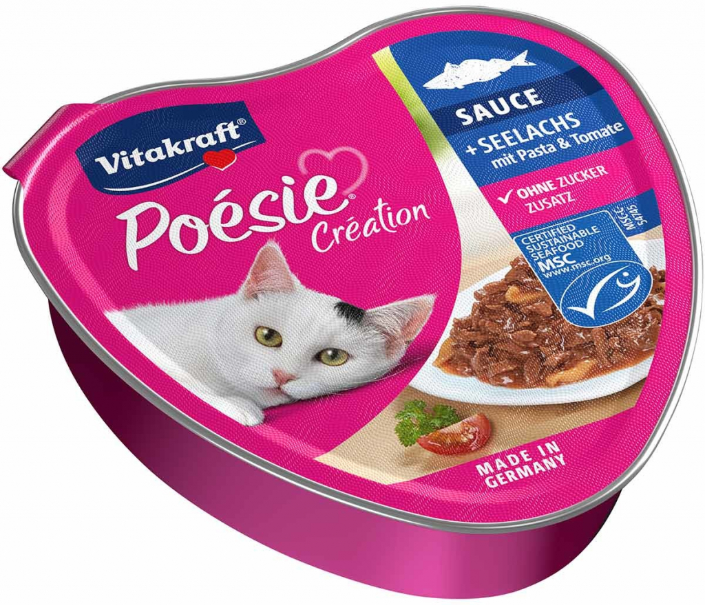 Vitakraft Poésie omáčka s treskou tmavou a rajčaty 15 x 85 g