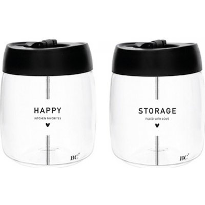 Bastion Collections 2x střední s pantem Happy Storage in Black 11 x13 cm – Zbozi.Blesk.cz