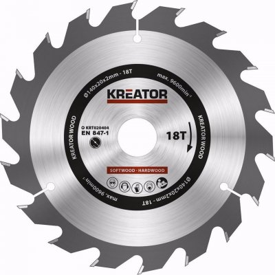 KREATOR KRT020404 Pilový kotouč na dřevo 140mm, 18T – Zboží Mobilmania