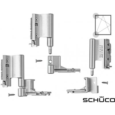 SCHUCO Spodní pant Royal S/AWS 130 kg Povrch: Stříbrná, Typ: L – Sleviste.cz