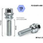 Kolový šroub M14x1,5x48 koule R14 pohyblivá, klíč 19, PS19D48R14-MW ; výška 77,5