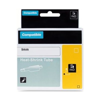 PRINTLINE kompatibilní páska s DYMO 18053, 9mm,1,5m,černý tisk/bílý podk., RHINO, bužírka PLTD61, 18053 – Sleviste.cz