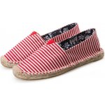 Stripes espadrilky textilní boty červeno bílá – Zboží Mobilmania