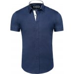Carisma pánská košile krátký rukáv slim fit 9102 tmavě modrá – Zboží Dáma