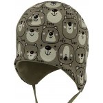 RDX Kojenecká čepice vázací s ouškami Honey khaki – Zboží Dáma