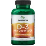 Swanson Vitamín D3 5000 IU s kokosovým olejem 60 kapslí – Hledejceny.cz