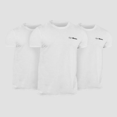 GymBeam tričko Basic 3Pack White 3pack – Sleviste.cz