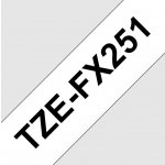 Brother TZE-FX251, černý tisk bílý podklad 8 m x 24 mm – Hledejceny.cz