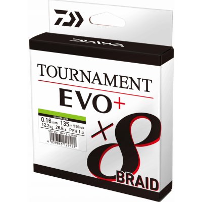 Daiwa Tournament X8 Braid Evo+ 135m 0,08mm 4,9kg – Sleviste.cz