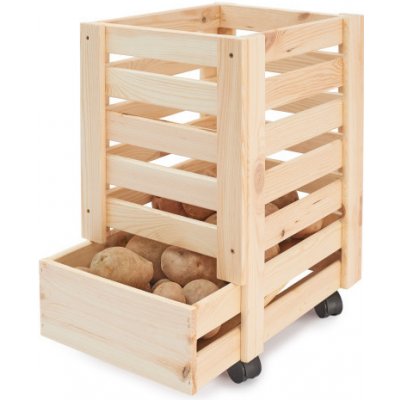 ČistéDřevo Dřevěná bedýnka na brambory 31 x 37 x 50 cm – Zboží Mobilmania