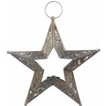 Chic Antique Závěsný kovový svícen Star Antique Brass 28,5 cm, zlatá barva, kov