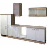 Flex Well Kuchyňský blok Samoa 300 cm barva čela bílá sonoma dub matná barva korpusu sonoma dub – Sleviste.cz