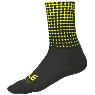 ALÉ Cycling cyklistické ponožky DOTS SUMMER SOCKS černé / žluté
