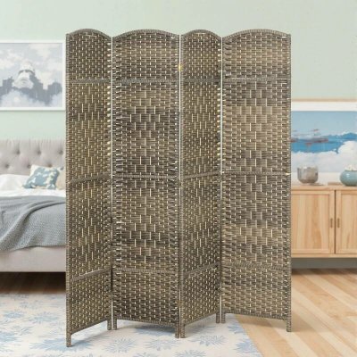 HOMCOM Paraván 4-dílný 180 x 180 cm tmavý dub – Sleviste.cz