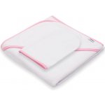 New Baby Dětská froté osuška s kapucí BASIC 80x80 bílo-růžová – Zboží Dáma