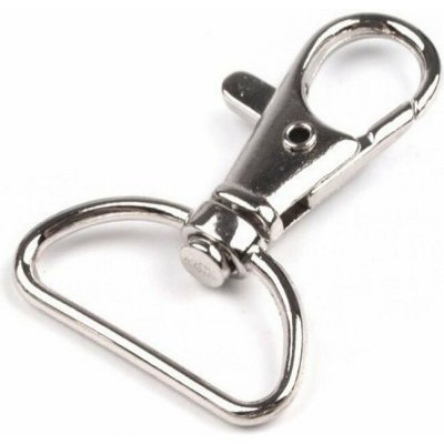 Kovová karabina otočná, průvlek 25 mm - nikl (20 ks) – Sleviste.cz