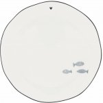 Bastion Collections Keramický talíř Iris Blue Fish 19 cm, bílá barva, keramika – Zboží Dáma