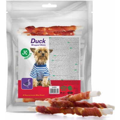 JK ANIMALS Meat Snack Duck Wrapped Sticks, wrap s kachním masem na buvolí tyčince, 500 g – Zboží Mobilmania