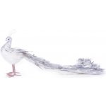 MagicHome Vánoční dekorace páv stříbrná nadýchaná 50x20x23 cm – Hledejceny.cz