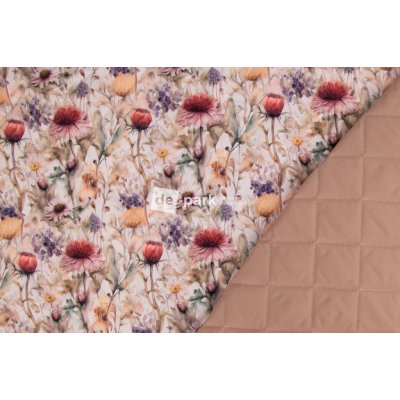 de-park Oboustranný prošev potištěný - Luční kvítí - béžová – Zboží Dáma