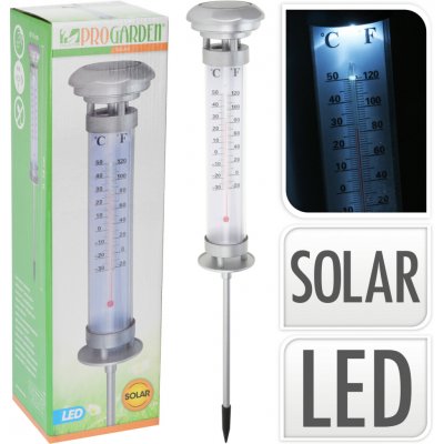 PROGARDEN Lampa solární zahradní s teploměrem 58 cm KO-DX9200300 – Hledejceny.cz