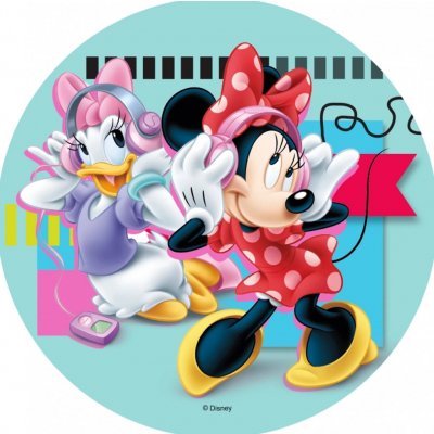 1x Minnie a Daisy – se sluchátky a hudbou – jedlý papír na dort – Hledejceny.cz