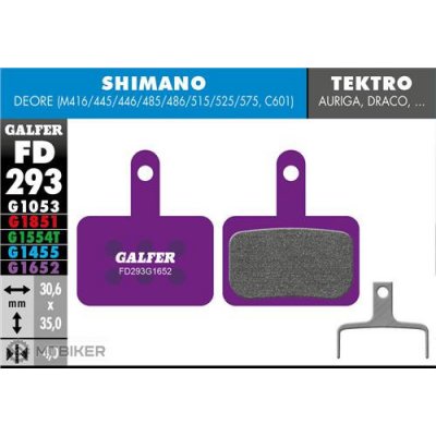 Brzdové destičky Galfer FD293 - fialové, Shimano, Tektro, TRP