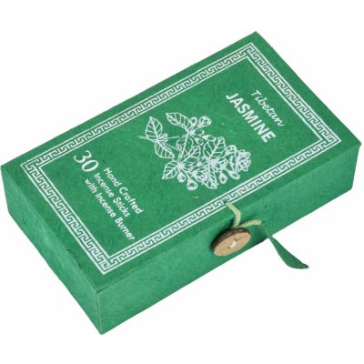 Tibetské vonné tyčinky Jasmine v dárkové krabičce se stojánkem 11 x 6 x 3 cm 30 ks – Sleviste.cz