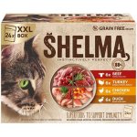 Shelma Cat kuřecí hovězí kachní a krůtí 24 x 85 g – Sleviste.cz