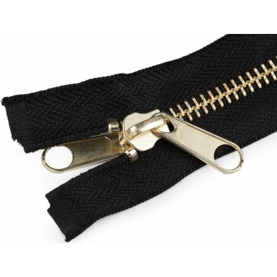 Zip stanový mosazný šíře 6 mm s oboustranným jezdcem délka 200 cm - černá mosazná – Zboží Mobilmania