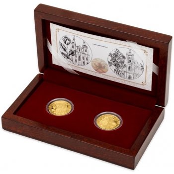Česká mincovna Sada dvou zlatých mincí Zlatá růže od papeže proof 15,56 g