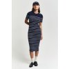 Dámské šaty GANT ŠATY RIBBED BRETON DRESS EVENING BLUE