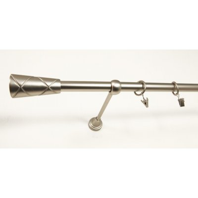 Garol Kovová garnýž Genua decorative jednořadá stříbrná 120 cm – Zboží Mobilmania